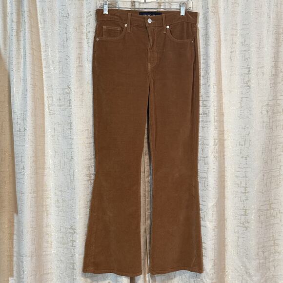Veronica Beard Jeans Carson Ankle Flare High Rise Crop Corduroy Camel Women's 29 - Picture 1 of 4